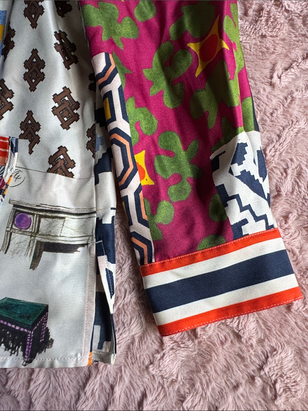 Tory Burch Multicolor Geometric & Floral Wide-Leg pants long sleeve set - Picture 13 of 17